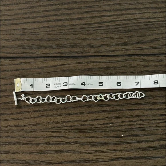Authentic David Yurman .925 Sterling Silver 750 18K Gold Heart Toggle Bracelet - Picture 11 of 11